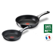Tefal Aluminium Cookware | Unlimited ON 20/26cm Frying Pan Twin Set - Black