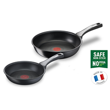 Tefal Aluminium Cookware | Unlimited ON 20/26cm Frying Pan Twin Set - Black