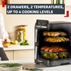 Easy Fry Crispy Stack, EY756HG0, Dual Air fryer, Space-Saving, Detachable Front + Cooking Shelves- Dark Grey_C2