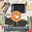 Easy Fry Crispy Stack, EY756HG0, Dual Air fryer, Space-Saving, Detachable Front + Cooking Shelves- Dark Grey_C5