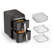 Easy Fry Crispy Stack, EY756HG0, Dual Air fryer, Space-Saving, Detachable Front + Cooking Shelves- Dark Grey_Main1